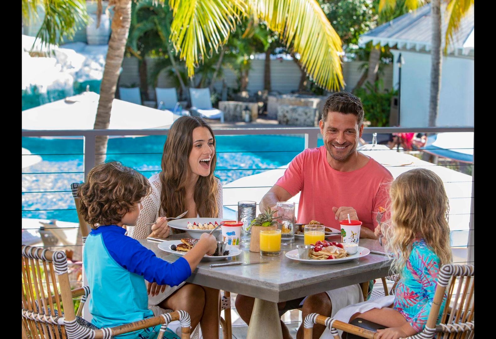 Family eating at Margaritaville Beach House Key West